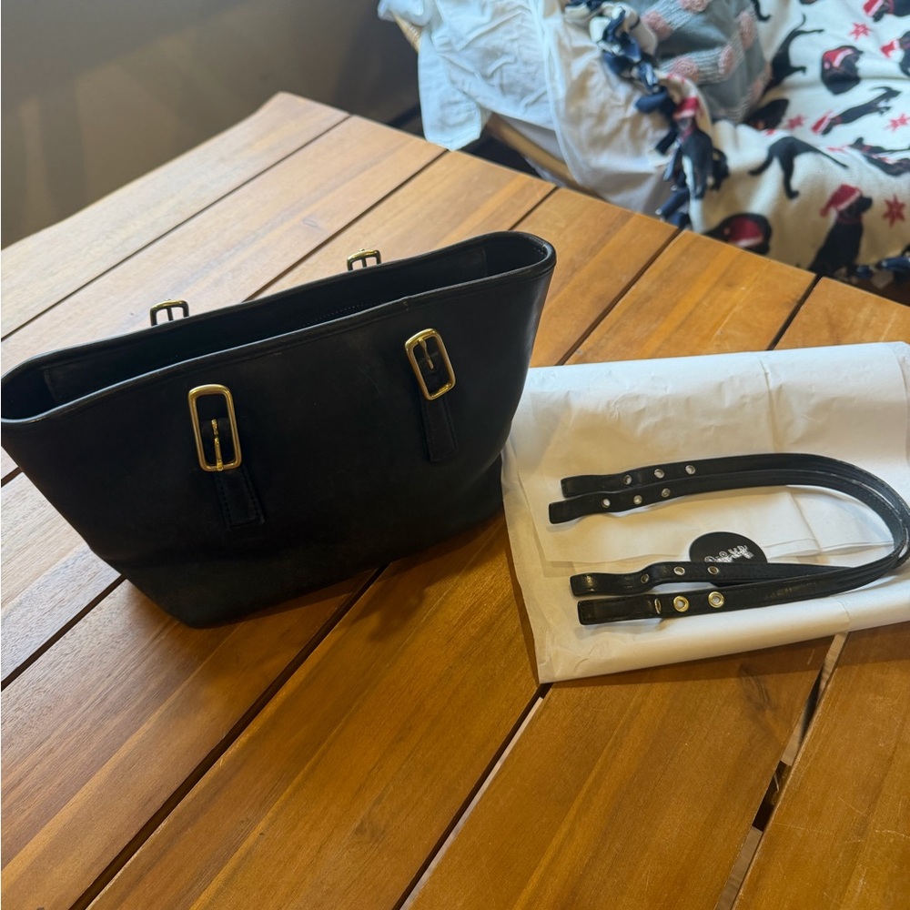 Coach Black Tote with Gold Accents
